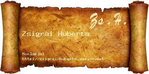 Zsigrai Huberta névjegykártya